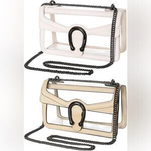 NEW Luxury-Inspired Clear Crossbody Bag – Cream or Warm Beige